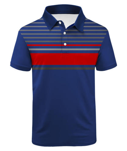 ZITY Men's Striped Color Block Dri Fit Polo Shirt-APOH700052