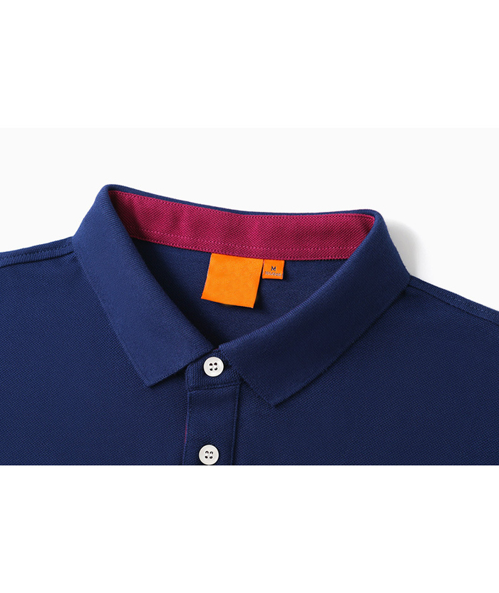 Men's Casual Long Sleeve Solid Color Polo Shirt-SD8988