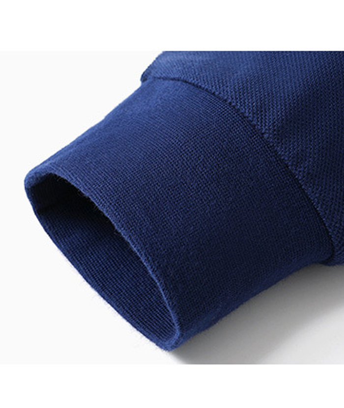 Men's Casual Long Sleeve Solid Color Polo Shirt-SD8988