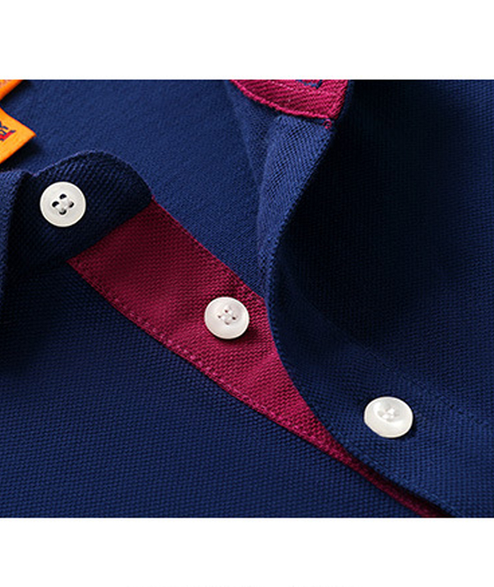 Men's Casual Long Sleeve Solid Color Polo Shirt-SD8988