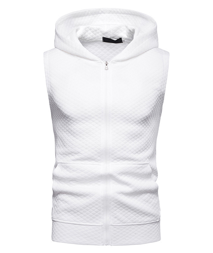 ZITY Men's Slim Fit Zipper Sleeveless Hoodie-DUMMG05222|Zitysports