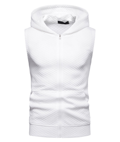ZITY Men's Slim Fit Zipper Sleeveless Hoodie-DUMMG05222|Zitysports
