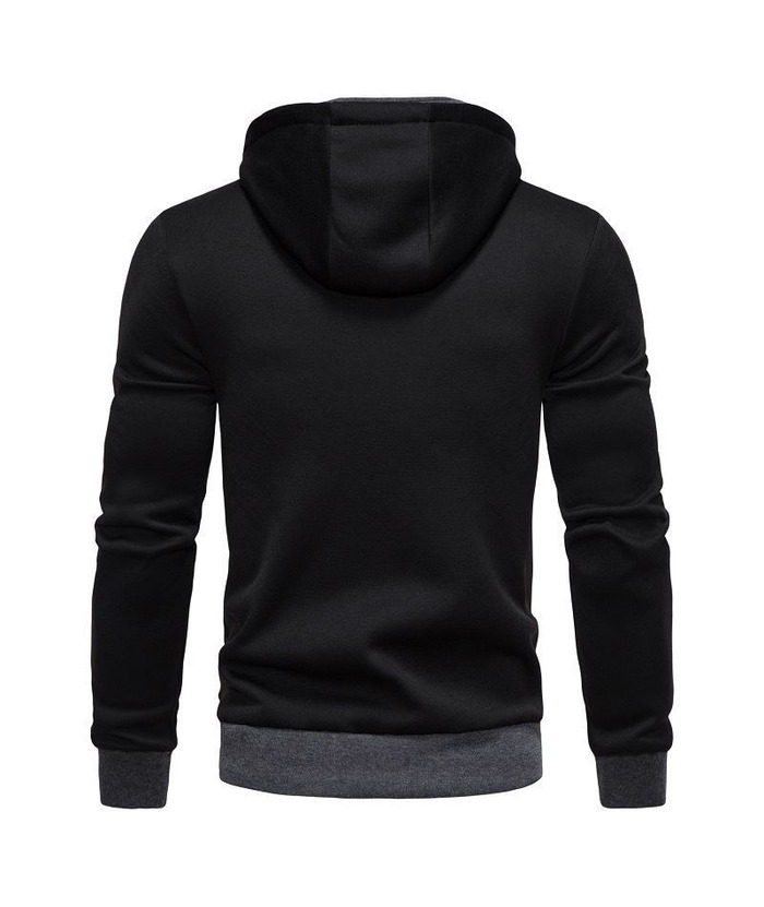Men's Fake Two-Piece Stand Collar Full-Zip Hoodie -DUMFH04828 | Zitysports