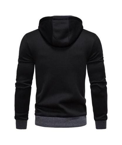 Men's Fake Two-Piece Stand Collar Full-Zip Hoodie -DUMFH04828 | Zitysports