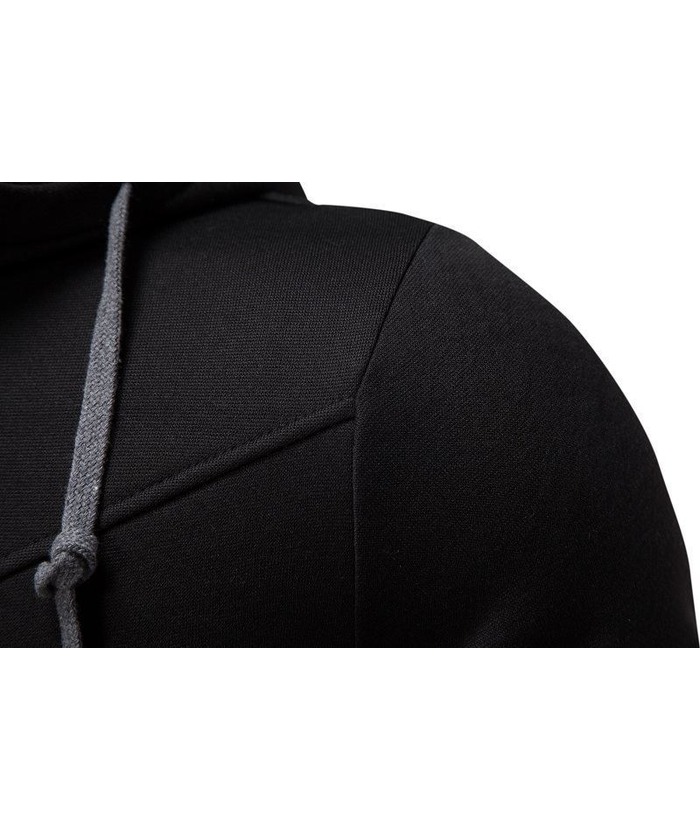 Men's Fake Two-Piece Stand Collar Full-Zip Hoodie -DUMFH04828 | Zitysports