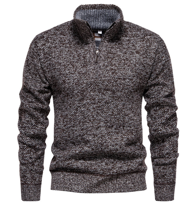 ZITY Men's Long Sleeve Quarter Zip Fleece Sweater-DUMFH06529