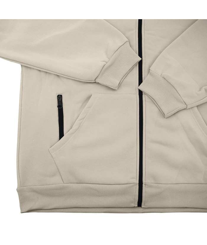 Men's Solid Color Zipper Hooded Sports Fleece Warm Sweatshirt Jacket-DUMFH04803 | Zitysports