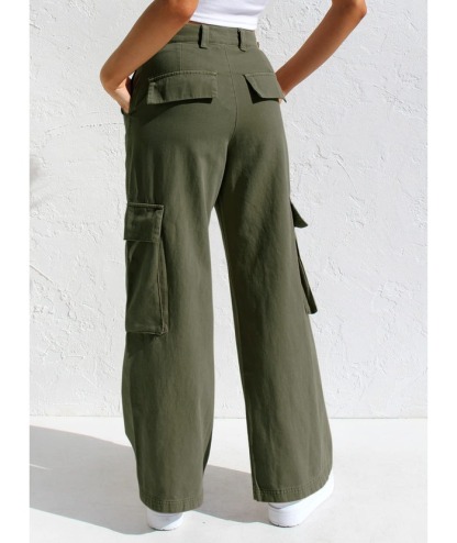 ZITY Women's Wide Leg Straight Multi Pockets Cargo Pant-DUWCP06165