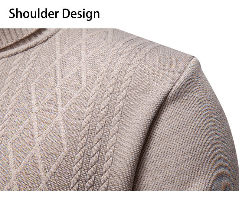 ZITY Men's Long Sleeve Knitted Solid Color Pullover Sweater-DUMFH06528