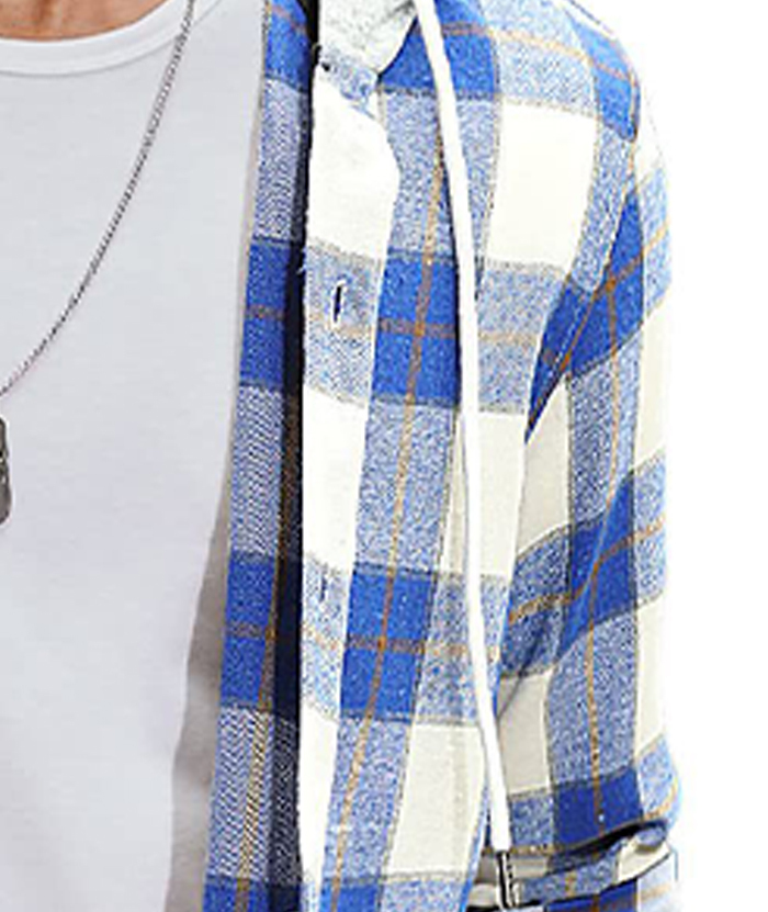 ZITY Men's Plaid Flannel Hoodie Shirt-DUMLT05332|Zitysports