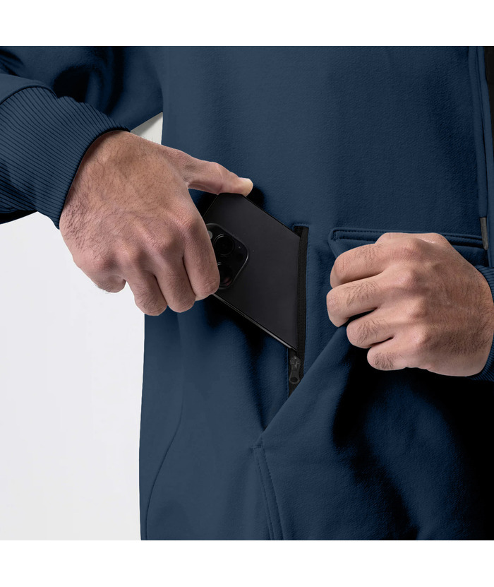 Men's Solid Color Zipper Hooded Sports Fleece Warm Sweatshirt Jacket-DUMFH04803 | Zitysports