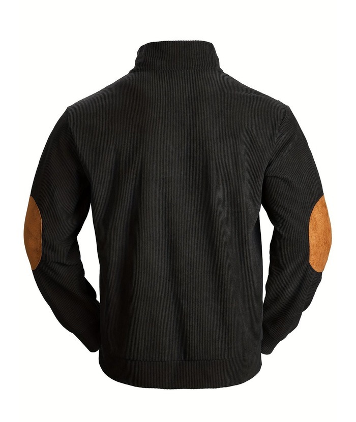 ZITY Men's Stand Collar Button Up Waffle Sweatshirt-DUMFH04609 | Zitysports