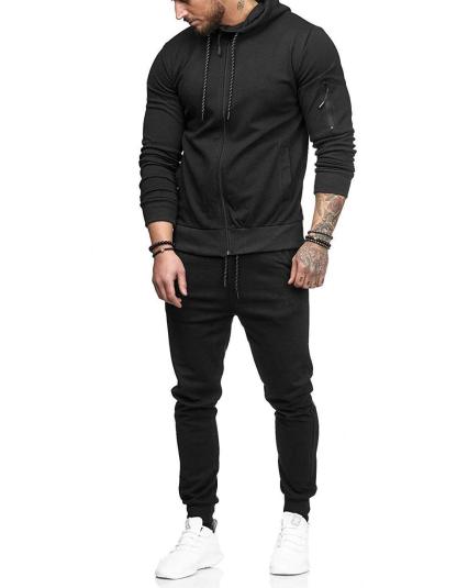 ZITY Men's Slim Fit Sportswear Autumn Hooded Sweater Suit-DUMFH04991|Zitysports