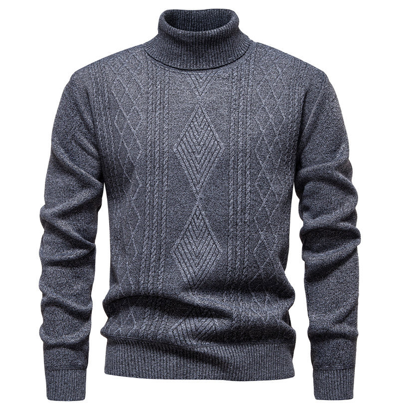 ZITY Men's Long Sleeve Knitted Solid Color Pullover Sweater-DUMFH06528