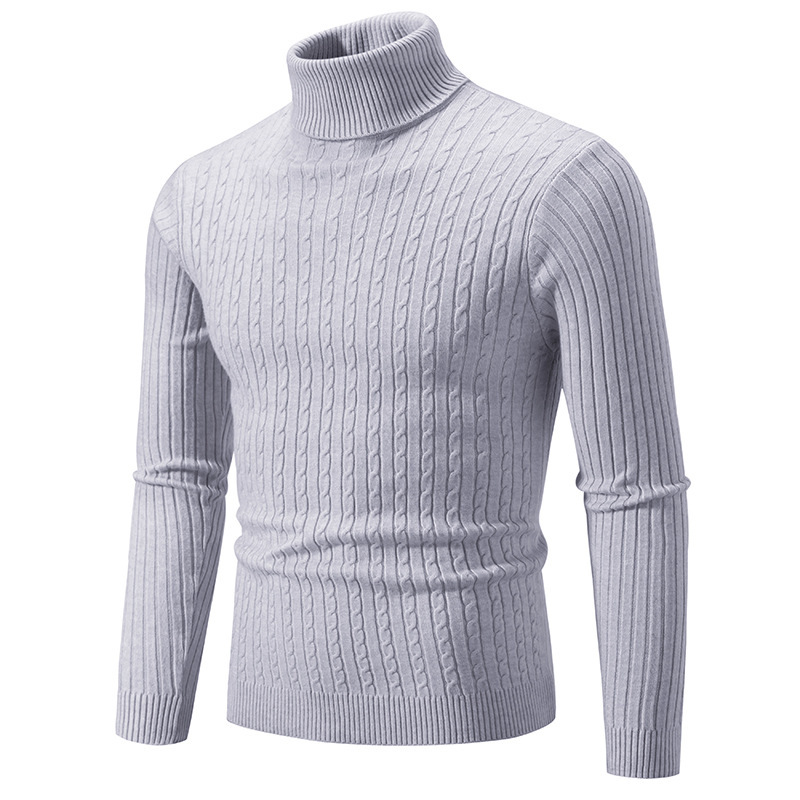 ZITY Men's Solid Color Long Sleeve Knitted Pullover Sweater-DUMFH06531