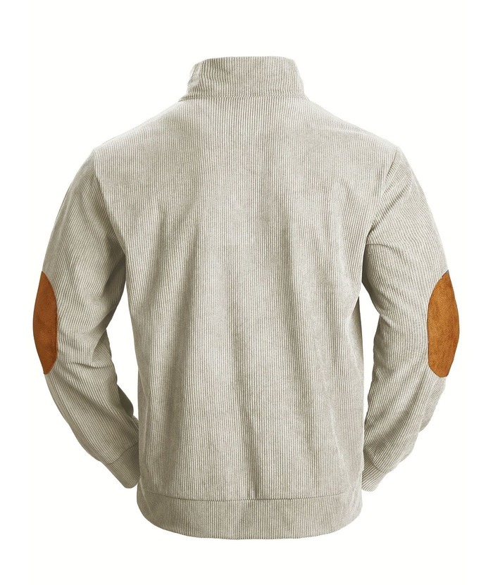 ZITY Men's Stand Collar Button Up Waffle Sweatshirt-DUMFH04609 | Zitysports