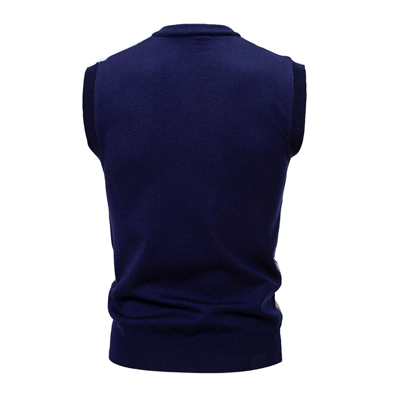 ZITY Men's V Neck Knitted Sleeveless Pullover Vest-DUMMG06535