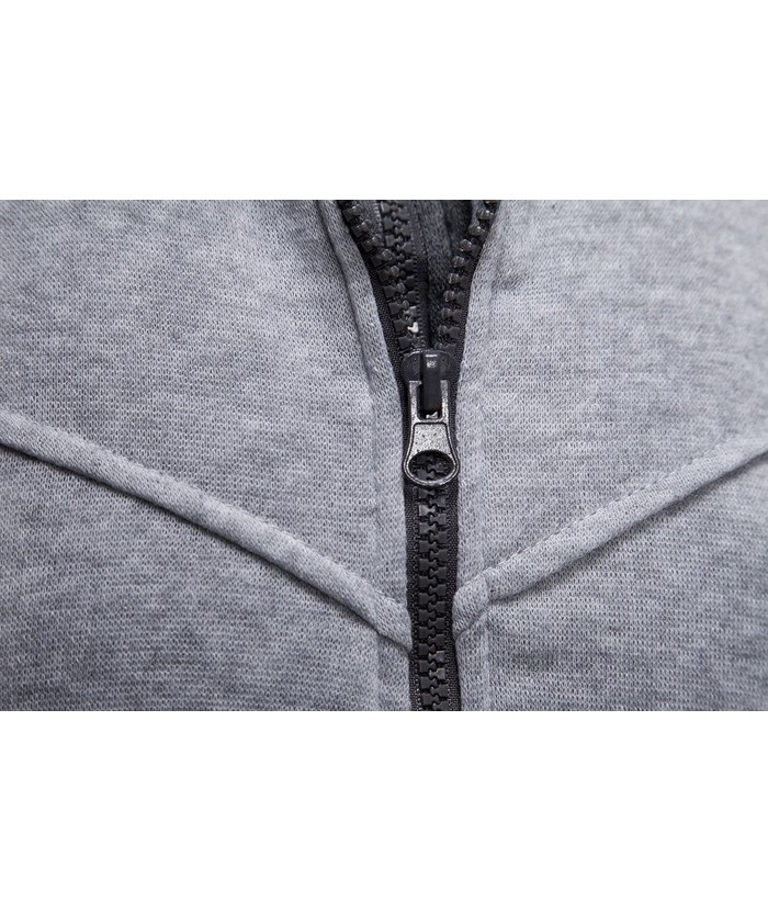 Men's Fake Two-Piece Stand Collar Full-Zip Hoodie -DUMFH04828 | Zitysports