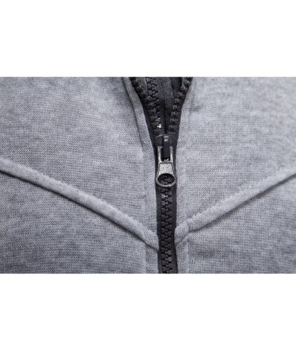 Men's Fake Two-Piece Stand Collar Full-Zip Hoodie -DUMFH04828 | Zitysports