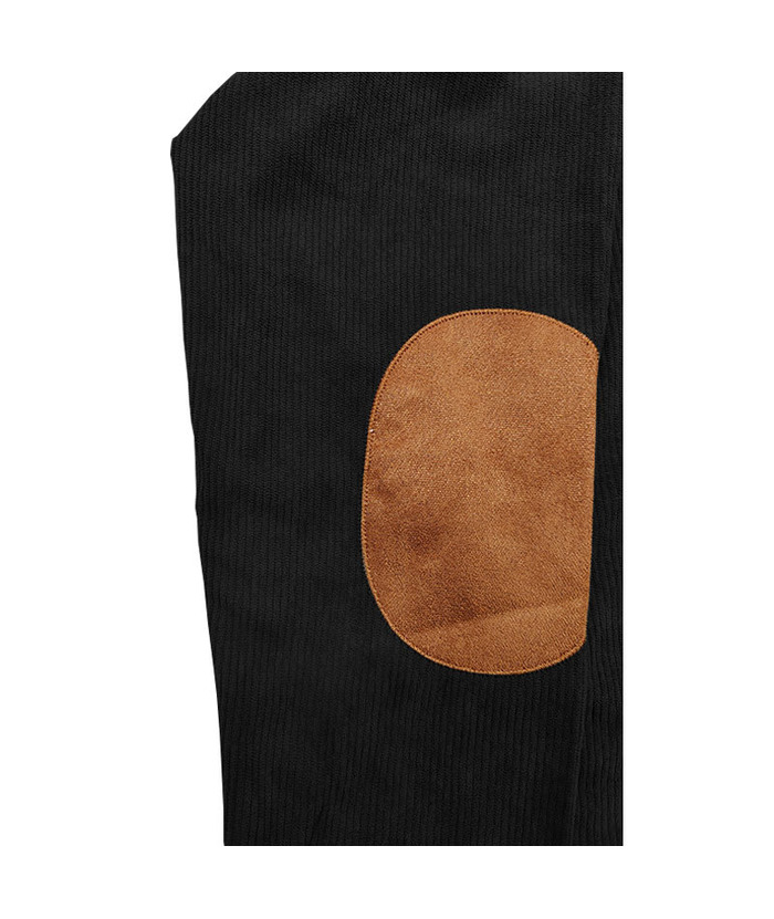 ZITY Men's Patch Corduroy Quater Botton Sweatshirt-DUMFH04830 | Zitysports