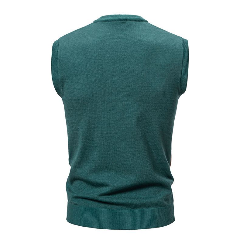 ZITY Men's V Neck Knitted Sleeveless Pullover Vest-DUMMG06535