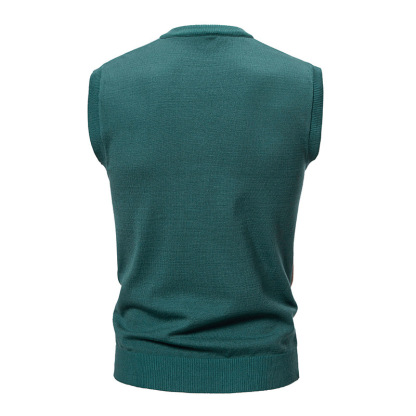 ZITY Men's V Neck Knitted Sleeveless Pullover Vest-DUMMG06535