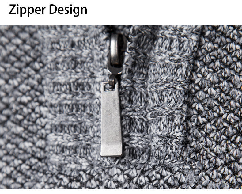 ZITY Men's Long Sleeve Quarter Zip Fleece Sweater-DUMFH06529