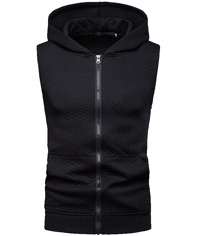 ZITY Men's Slim Fit Zipper Sleeveless Hoodie-DUMMG05222|Zitysports
