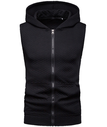 ZITY Men's Slim Fit Zipper Sleeveless Hoodie-DUMMG05222|Zitysports