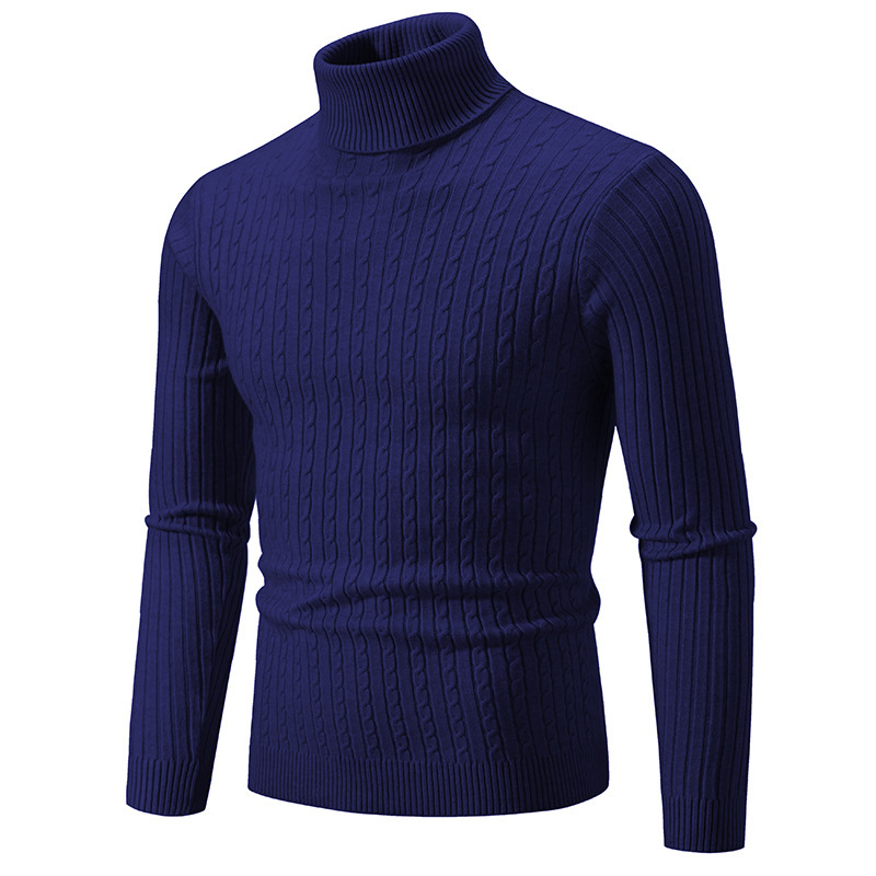 ZITY Men's Solid Color Long Sleeve Knitted Pullover Sweater-DUMFH06531