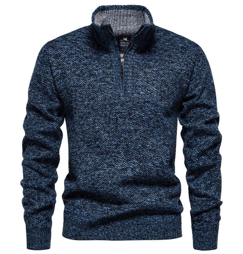 ZITY Men's Long Sleeve Quarter Zip Fleece Sweater-DUMFH06529