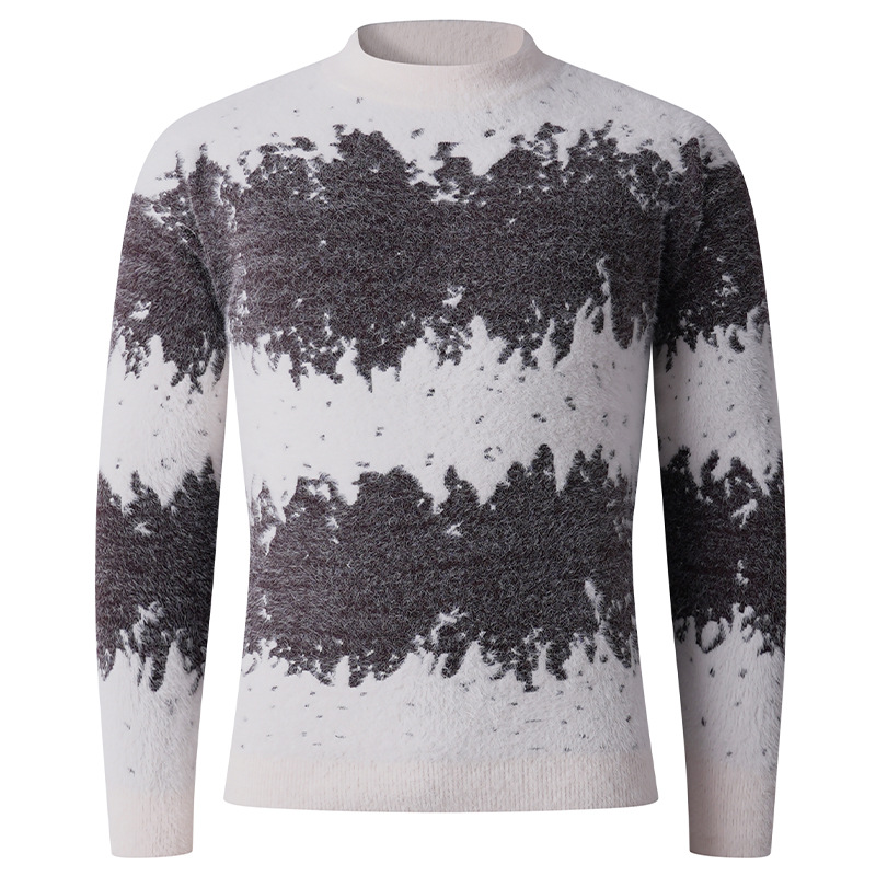 ZITY Men's Long Sleeve Knitted Fleece Sweater-DUMFH06538