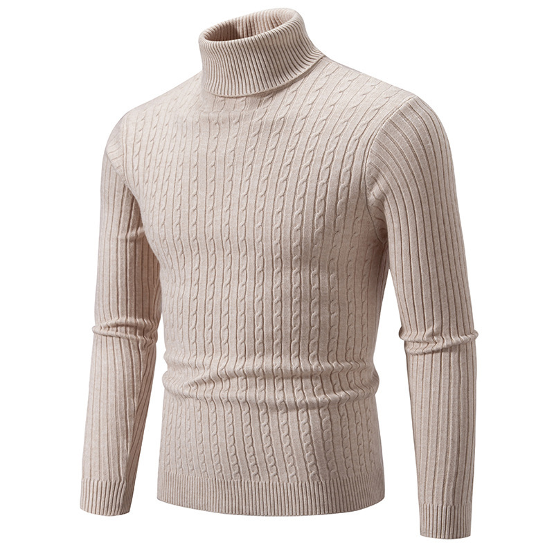 ZITY Men's Solid Color Long Sleeve Knitted Pullover Sweater-DUMFH06531