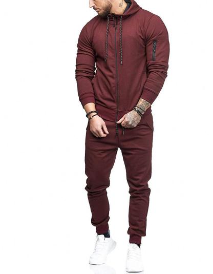 ZITY Men's Slim Fit Sportswear Autumn Hooded Sweater Suit-DUMFH04991|Zitysports