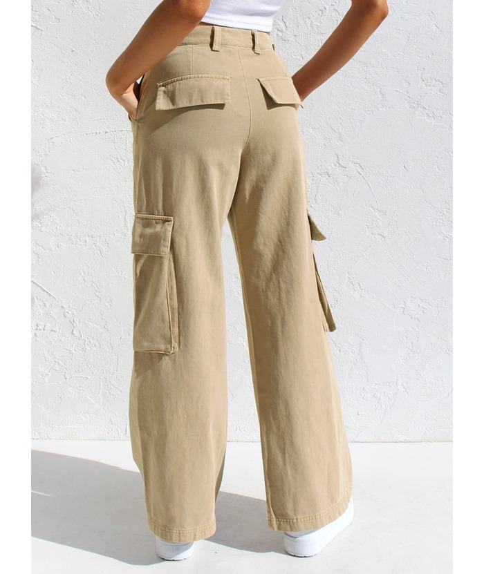 ZITY Women's Wide Leg Straight Multi Pockets Cargo Pant-DUWCP06165