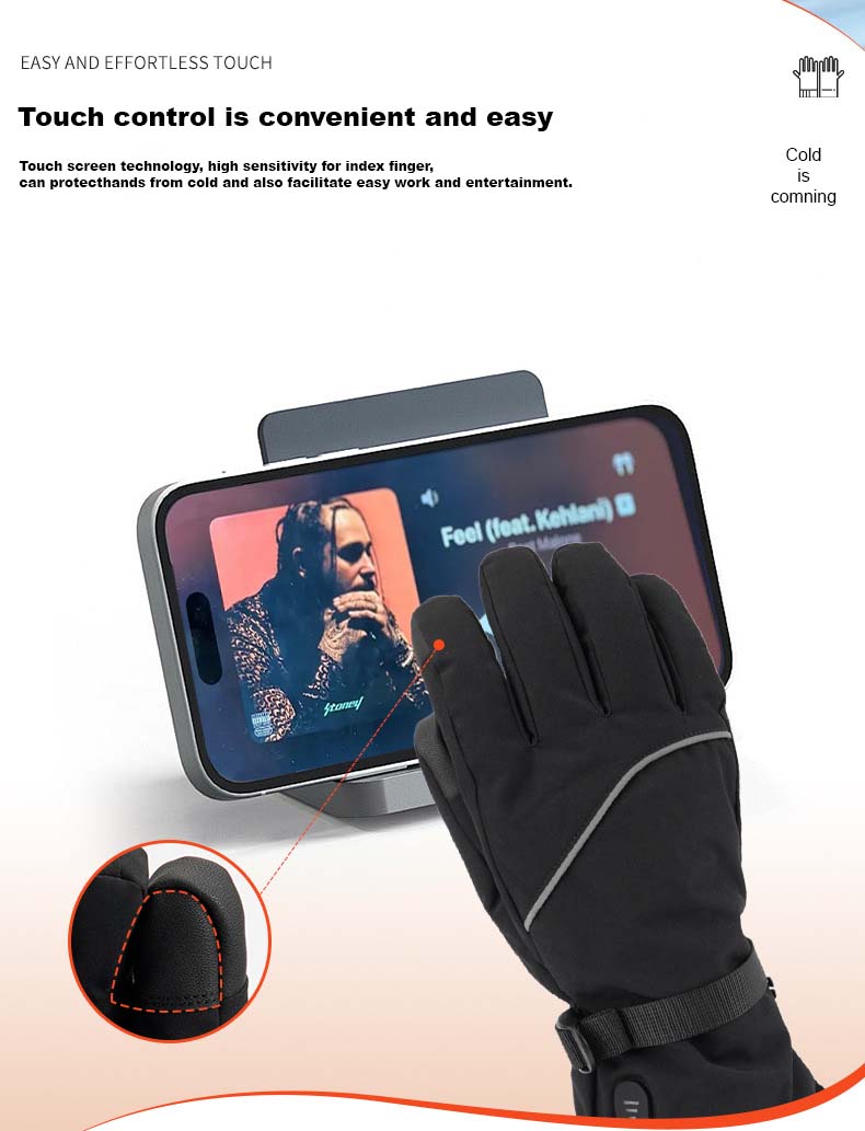 Touchscreen functionality | Heated Gloves - Zitysports