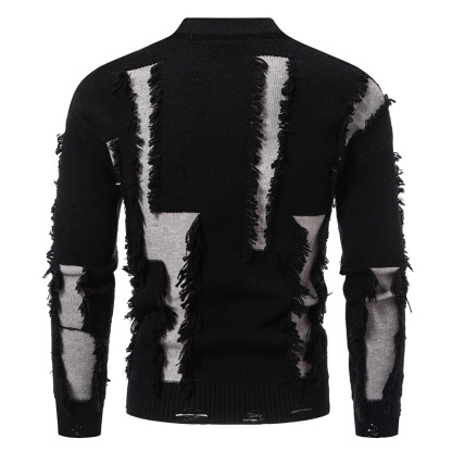 ZITY Men's Long Sleeve Knit Fashionable Fleece Sweater-DUMFH06530