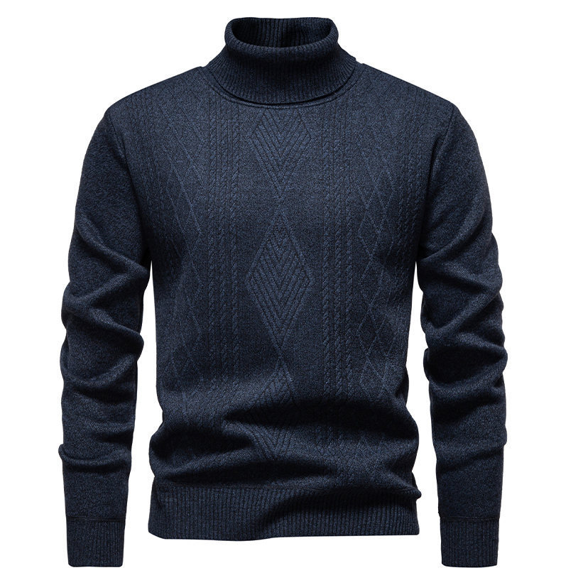ZITY Men's Long Sleeve Knitted Solid Color Pullover Sweater-DUMFH06528