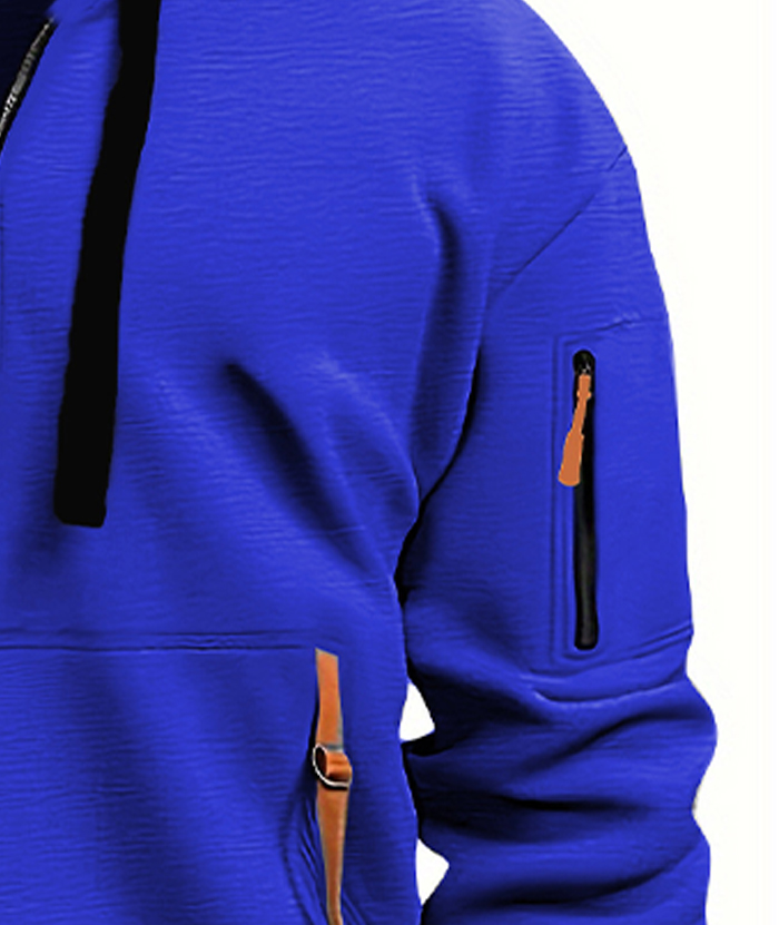ZITY Men's 1/4 Zipper Long Sleeve Slim Fit Hoodie-DUMFH05439