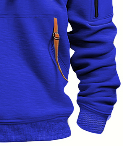 ZITY Men's 1/4 Zipper Long Sleeve Slim Fit Hoodie-DUMFH05439