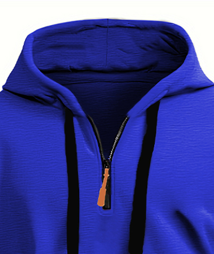 ZITY Men's 1/4 Zipper Long Sleeve Slim Fit Hoodie-DUMFH05439