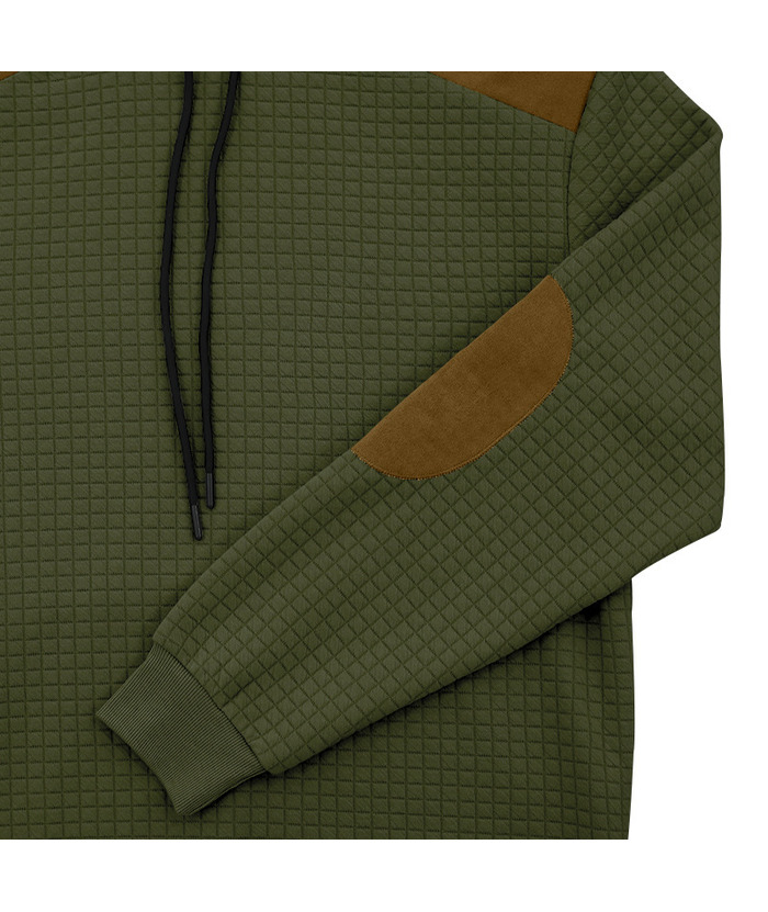 Men's Color Block Waffle Hoodie-DUMFH04825 | Zitysports