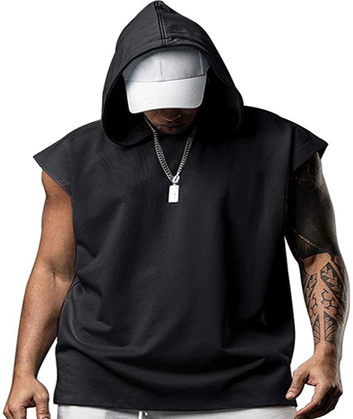 ZITY Men's Sleeveless Oversize Sports Hoodie-DUMHD05416|Zitysports