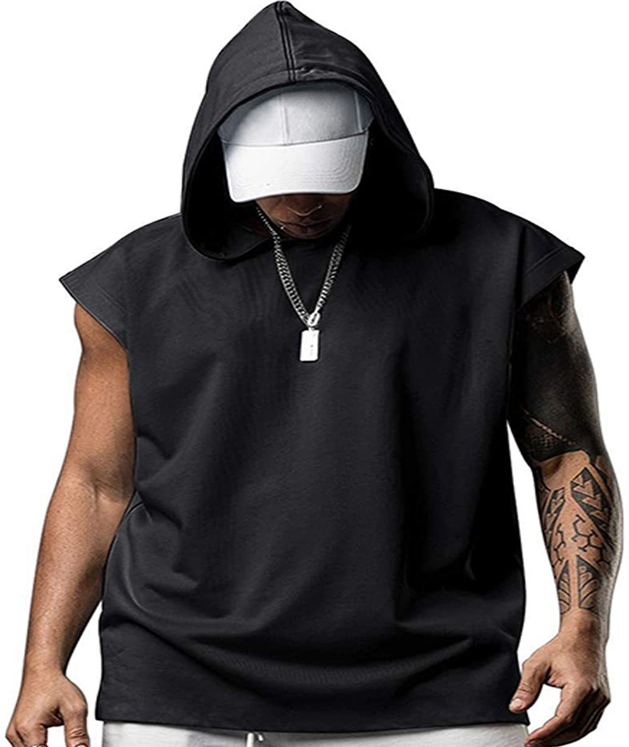 ZITY Men's Sleeveless Oversize Sports Hoodie-DUMHD05416|Zitysports
