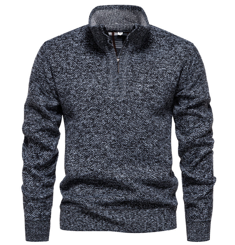 ZITY Men's Long Sleeve Quarter Zip Fleece Sweater-DUMFH06529