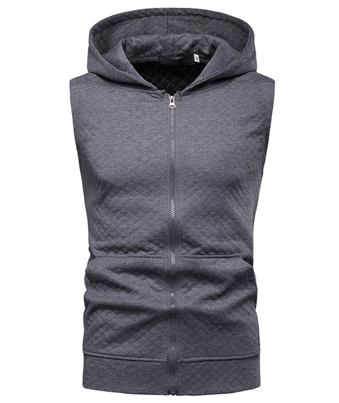 ZITY Men's Slim Fit Zipper Sleeveless Hoodie-DUMMG05222|Zitysports