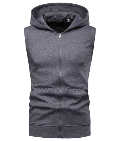 ZITY Men's Slim Fit Zipper Sleeveless Hoodie-DUMMG05222|Zitysports
