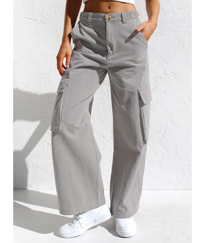 ZITY Women's Wide Leg Straight Multi Pockets Cargo Pant-DUWCP06165