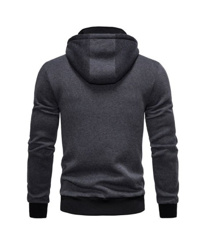 Men's Fake Two-Piece Stand Collar Full-Zip Hoodie -DUMFH04828 | Zitysports