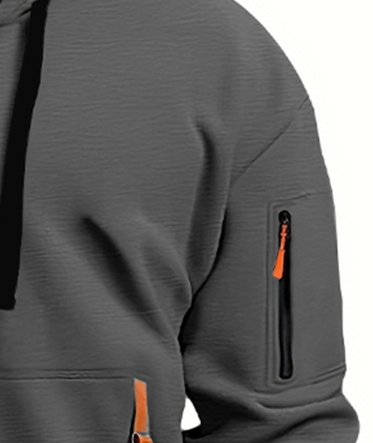 ZITY Men's 1/4 Zipper Long Sleeve Slim Fit Hoodie-DUMFH05439